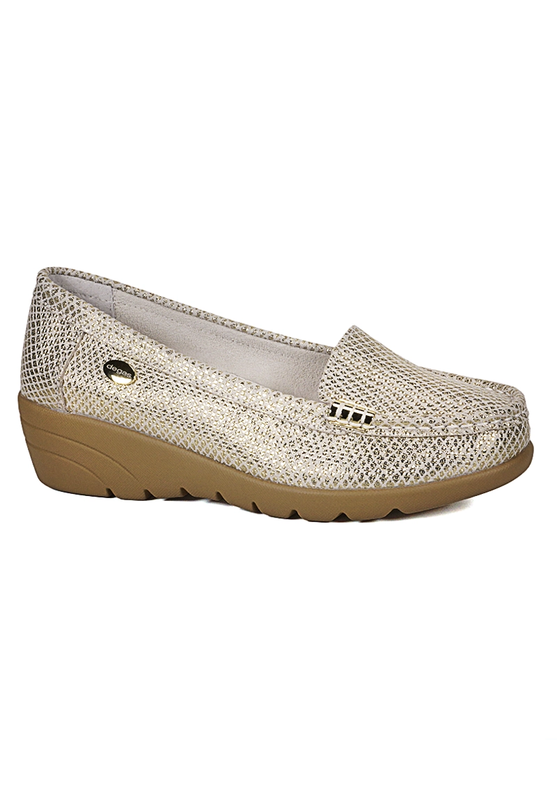 MOCASIN CUERO ELIETTE DORADO 39