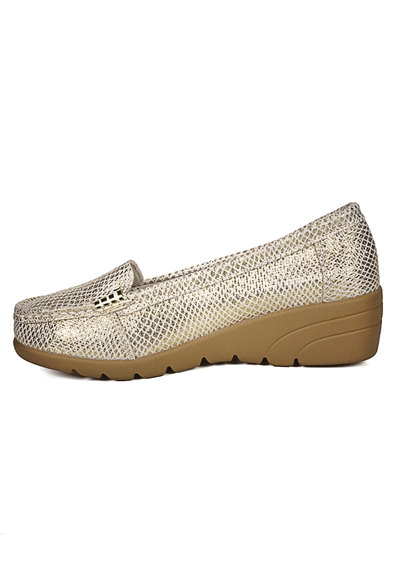 MOCASIN CUERO ELIETTE DORADO - 5