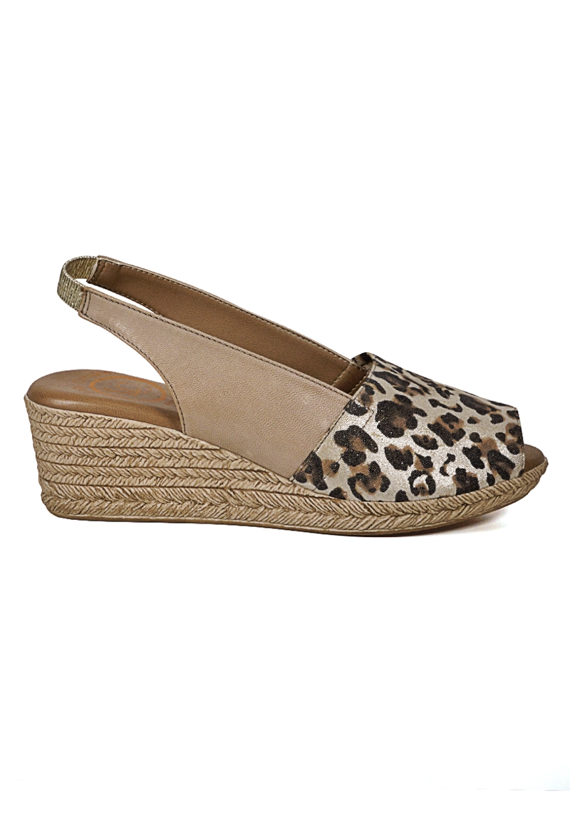SANDALIA CUERO SUSANNE BEIGE PRINT - 2