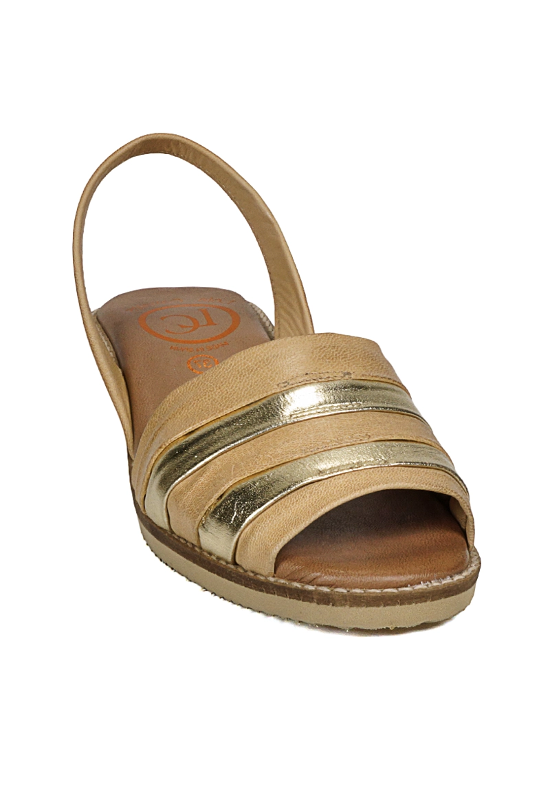 SANDALIA CUERO CHARMIANE CAMEL DORADO - 4