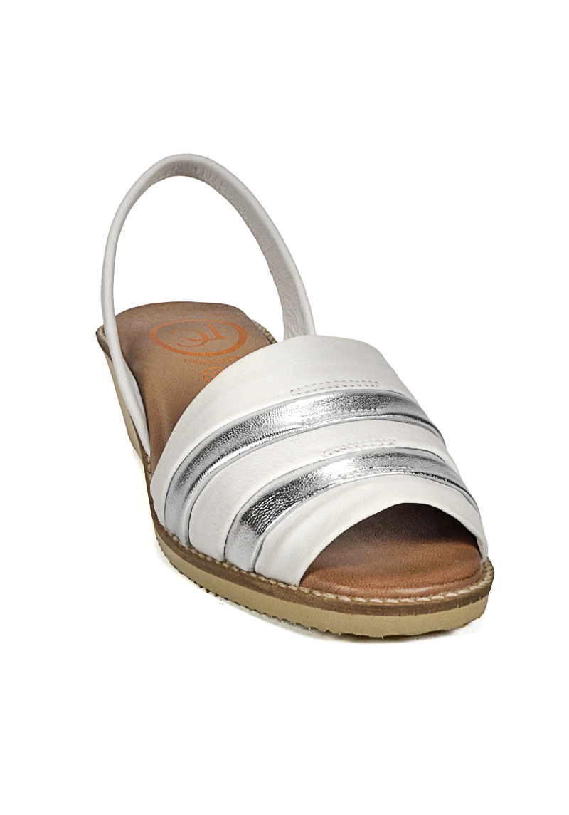 SANDALIA CUERO CHARMIANE BLANCO PLATA - 4