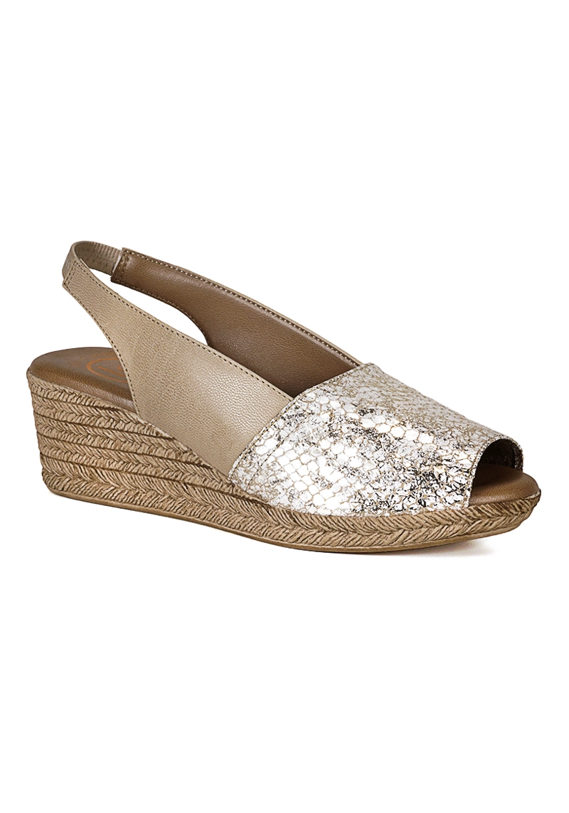 SANDALIA CUERO SUSANNE BEIGE CROCO - 2