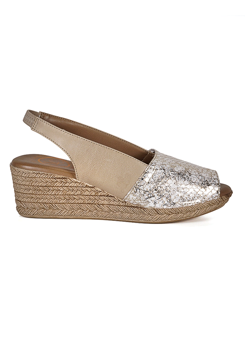 SANDALIA CUERO SUSANNE BEIGE CROCO - 3