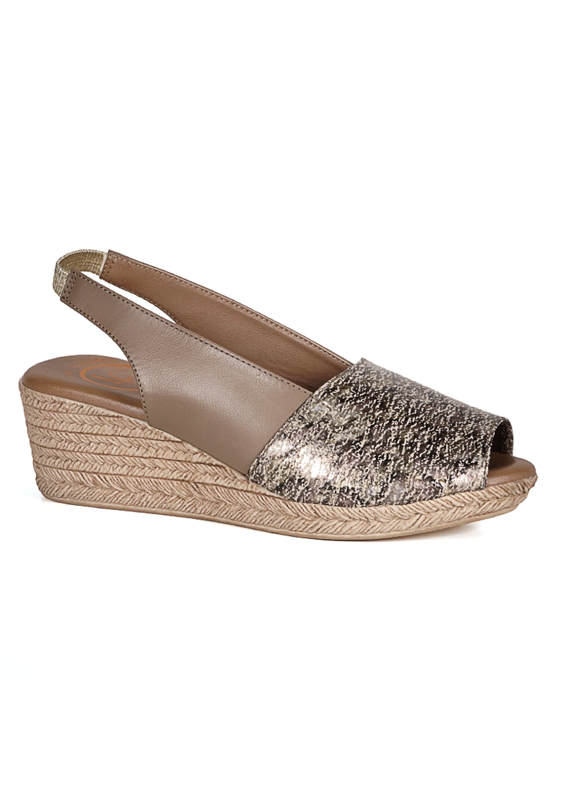 SANDALIA CUERO SUSANNE BEIGE BRONCE - 2