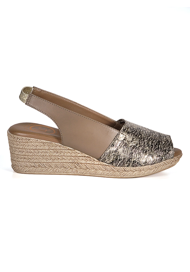 SANDALIA CUERO SUSANNE BEIGE BRONCE - 3