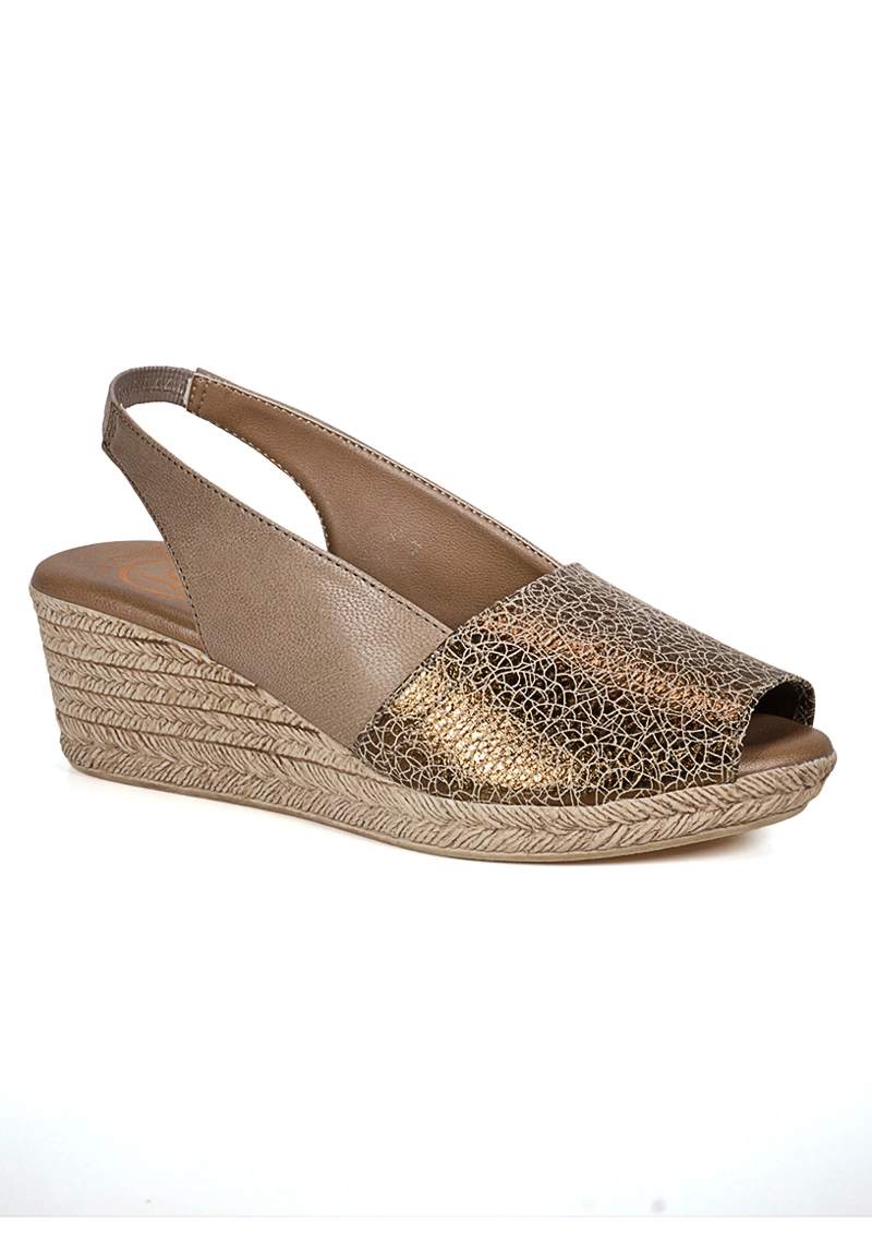 SANDALIA CUERO SUSANNE BEIGE COBRE - 1