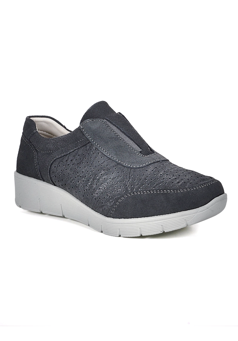 ZAPATILLA CUERO MERCURIA GRIS OSCURO - 1