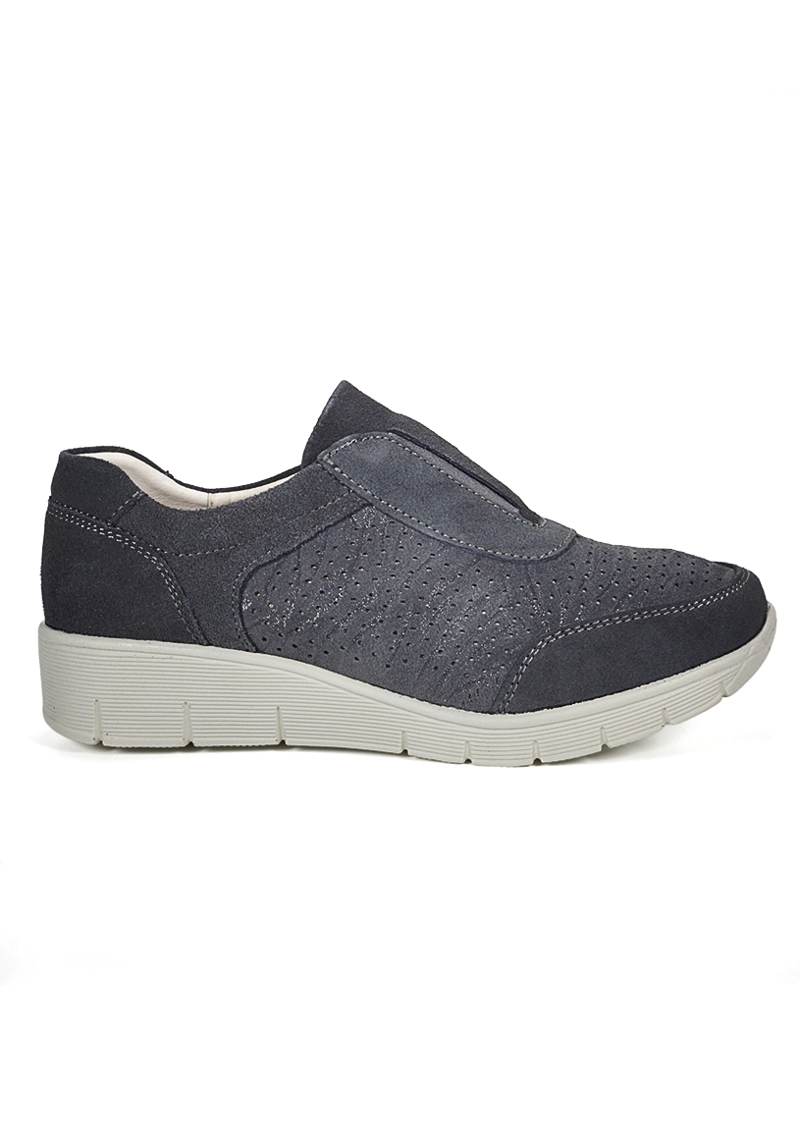 ZAPATILLA CUERO MERCURIA GRIS OSCURO - 2