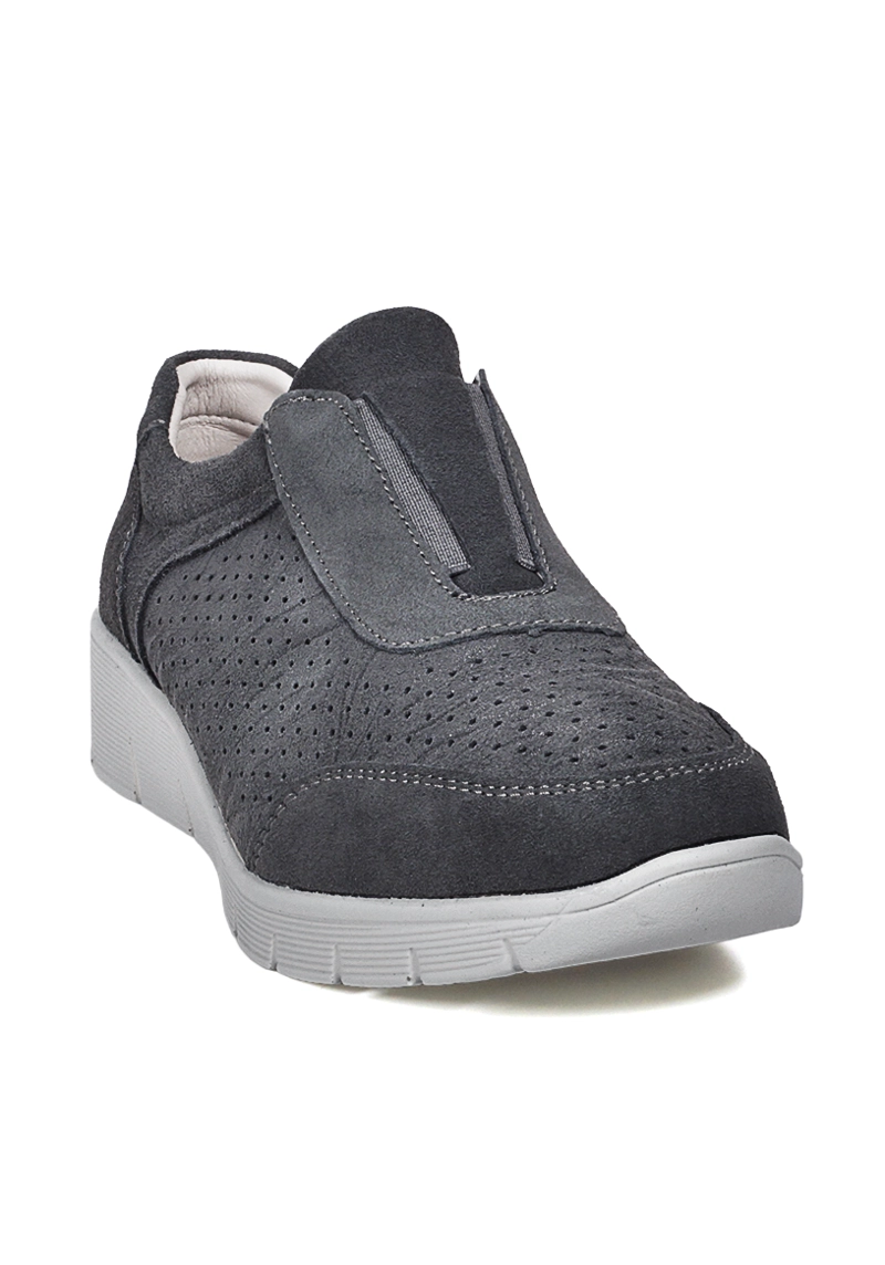 ZAPATILLA CUERO MERCURIA GRIS OSCURO - 3