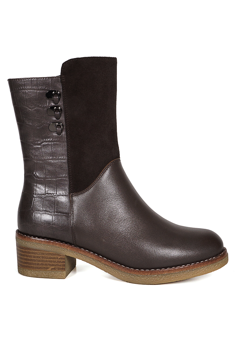 BOTIN CUERO LAYLA CAFE  OSCURO - 1