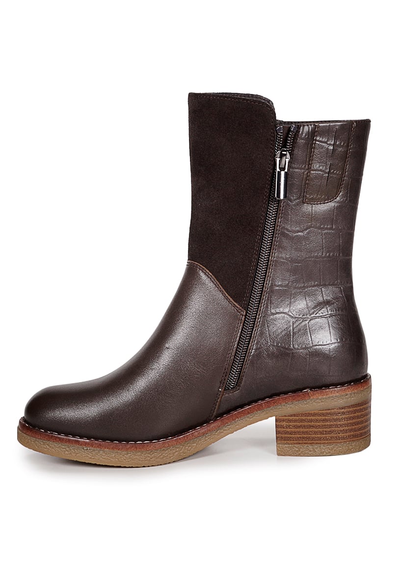 BOTIN CUERO LAYLA CAFE  OSCURO - 3