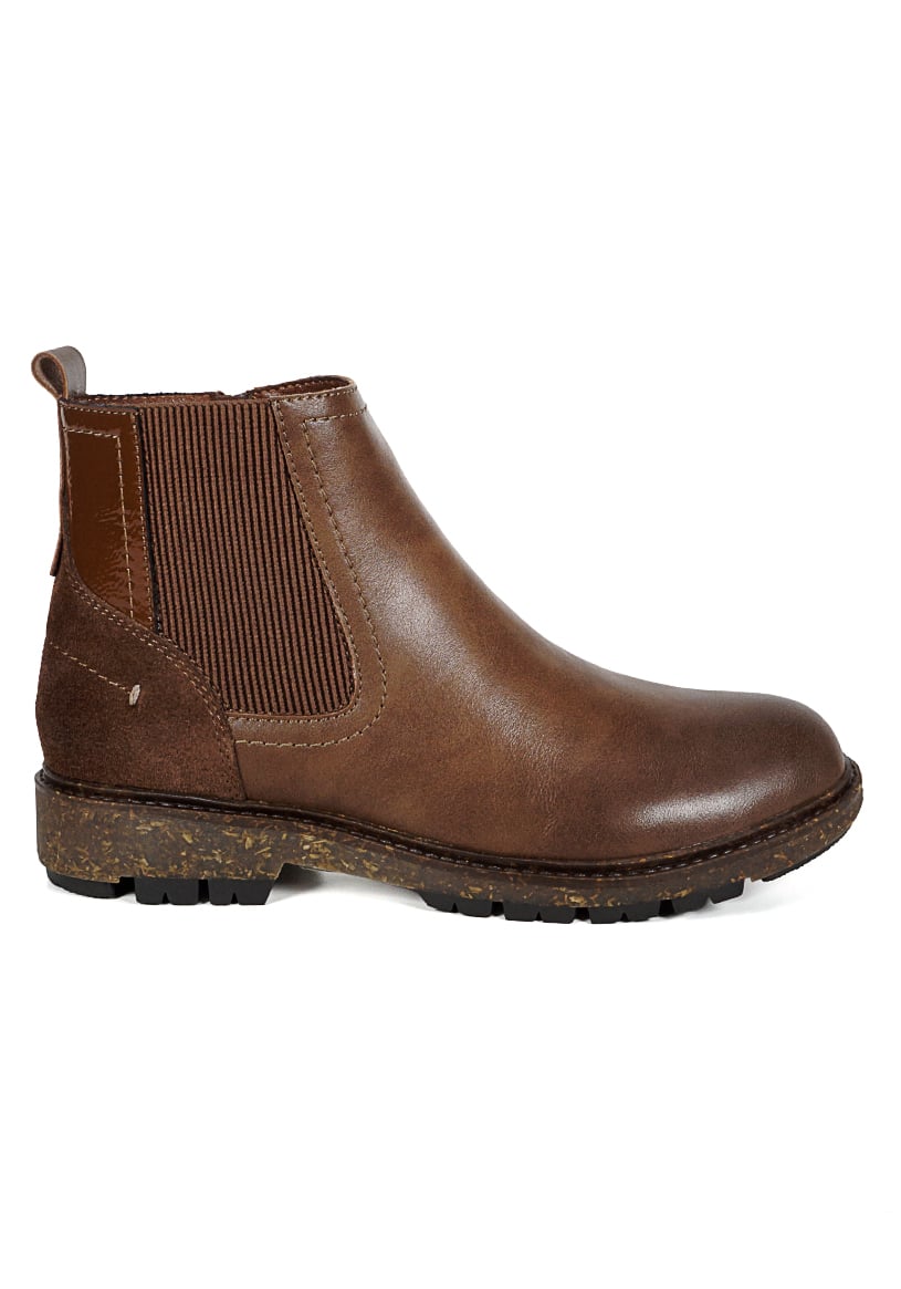 BOTIN CUERO ANYELINA CAFE - 1
