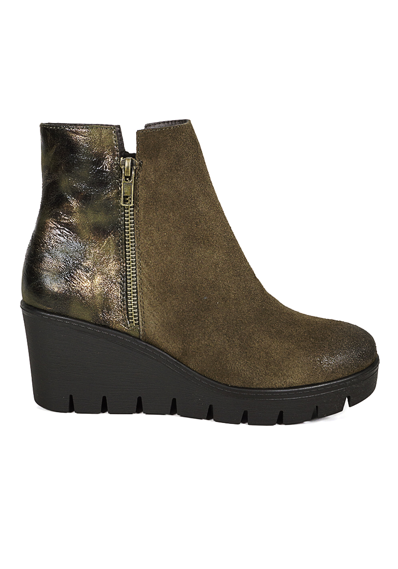 BOTIN CUERO FRANCINA VERDE - 1
