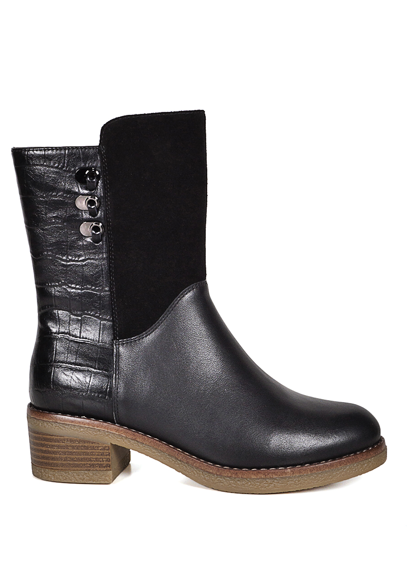 BOTIN CUERO LAYLA NEGRO - 1