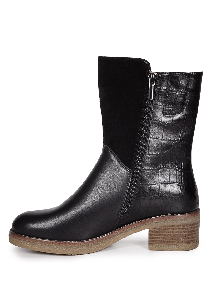 BOTIN CUERO LAYLA NEGRO - 3
