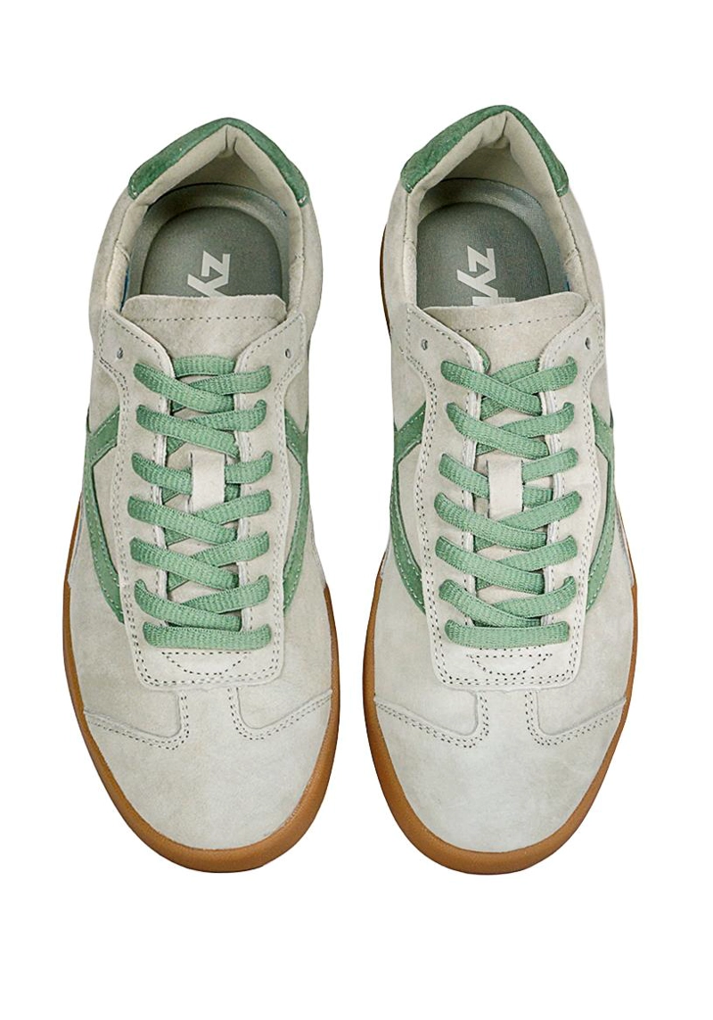 ZAPATILLA CUERO URBANA AMANDA VERDE AGUA - 3