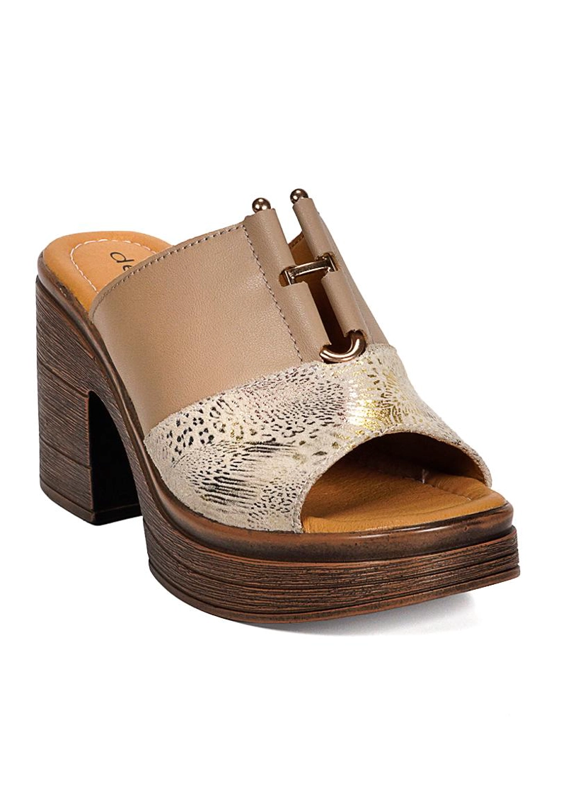SANDALIA CUERO WILANY BEIGE PRINT - 3