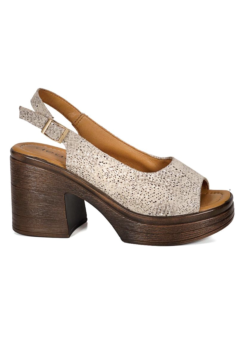 SANDALIA CUERO YANIL BEIGE PRINT - 1