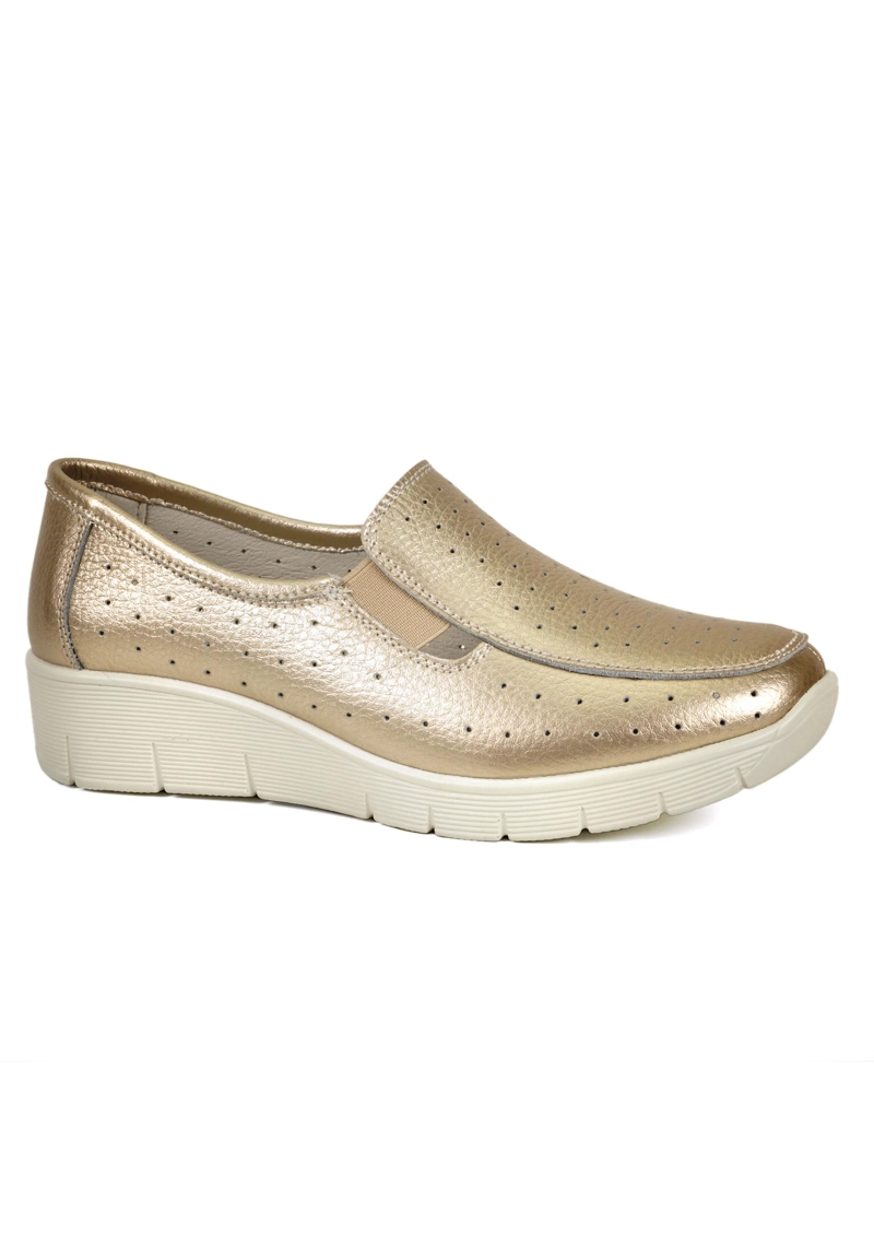 MOCASIN CUERO ARANNA DORADO 39