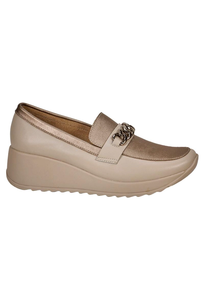 MOCASIN CUERO VENISIA DORADO 36