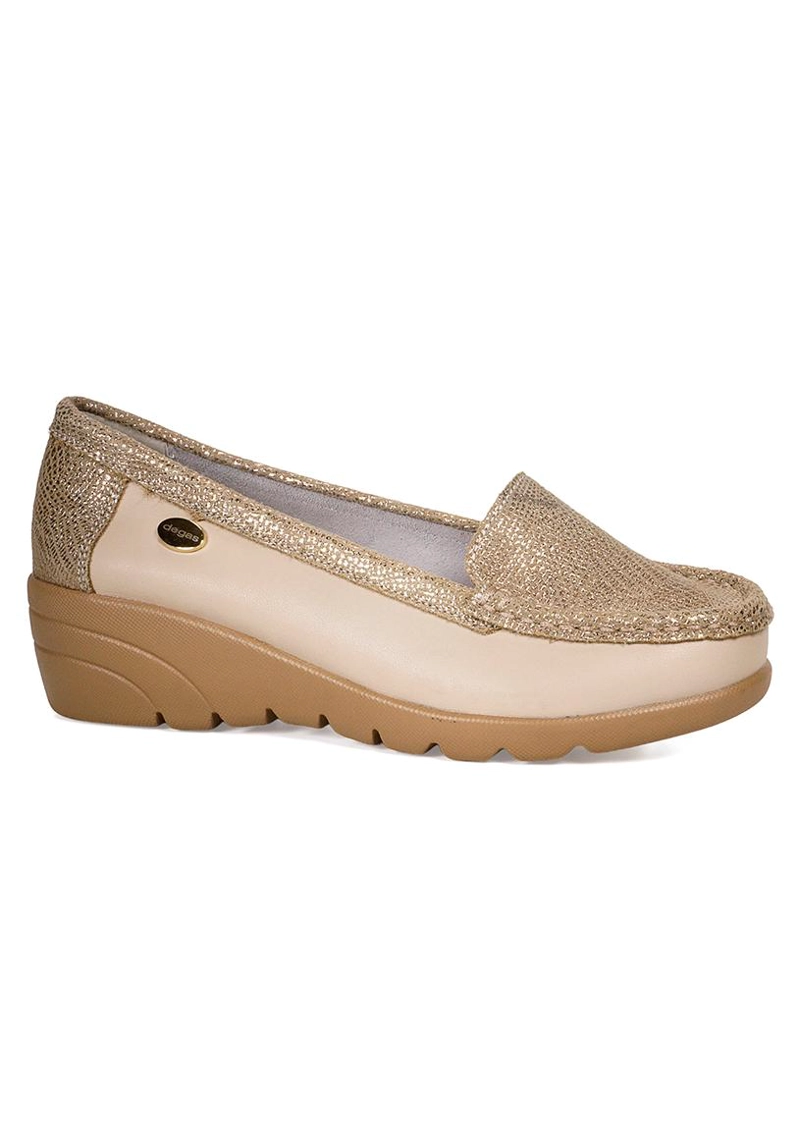 MOCASIN CUERO ELIETTE BEIGE - 1
