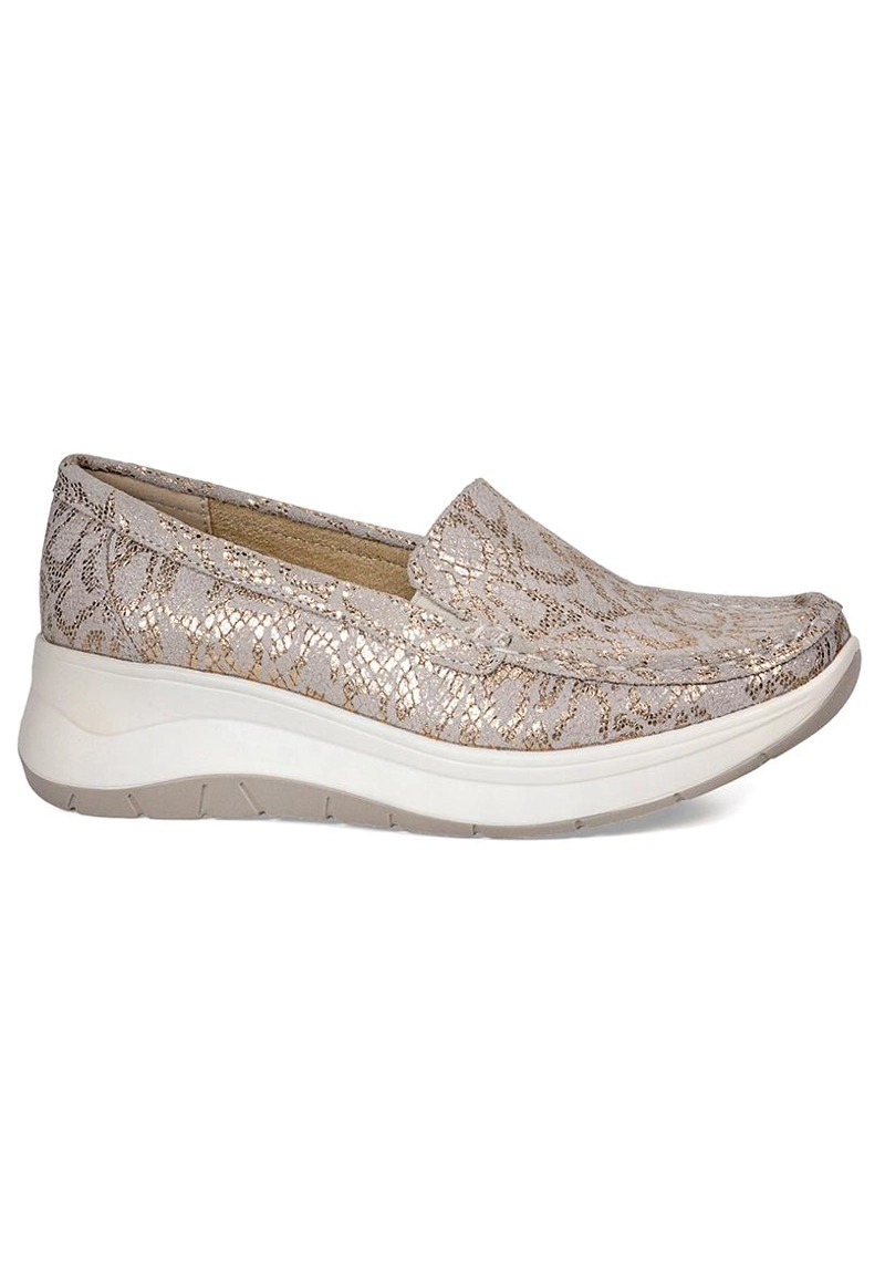 MOCASIN CUERO LAURA DORADO - 1