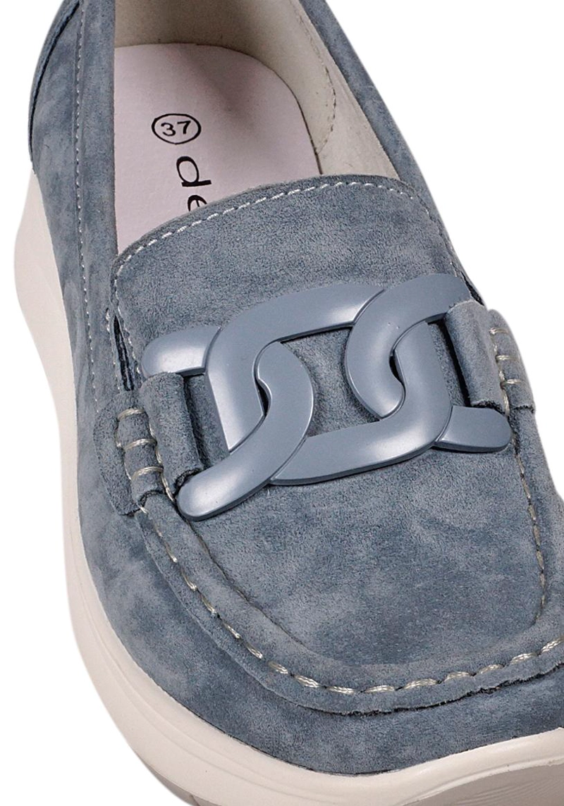 MOCASIN CUERO CECILIA AZUL - 4