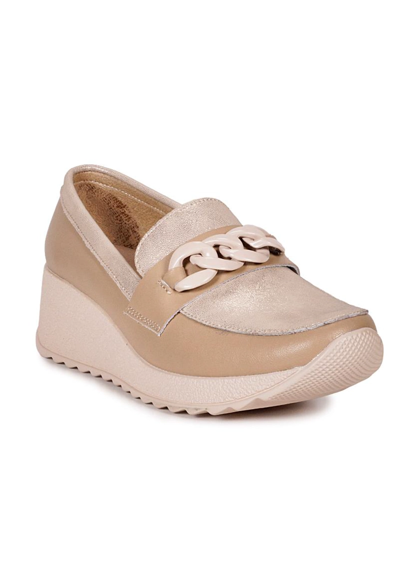 MOCASIN CUERO VIVIAN BEIGE - 2