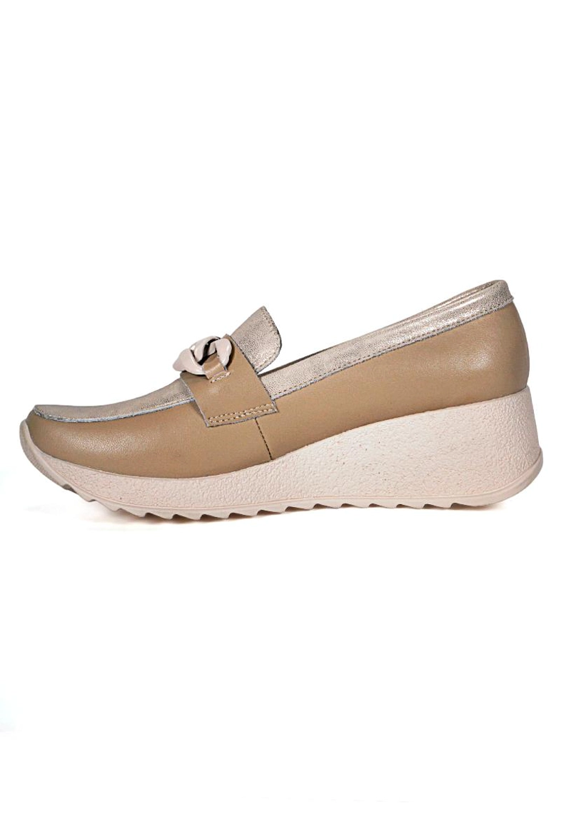 MOCASIN CUERO VIVIAN BEIGE - 3