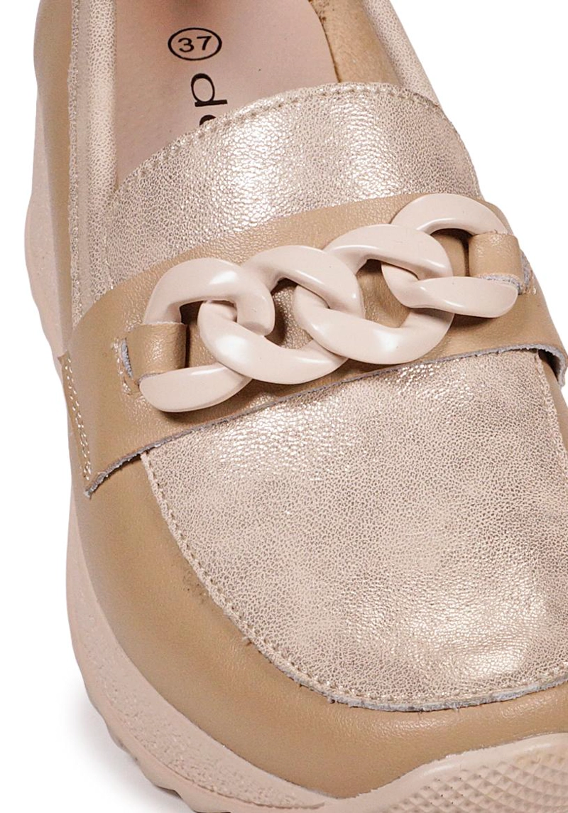 MOCASIN CUERO VIVIAN BEIGE - 4