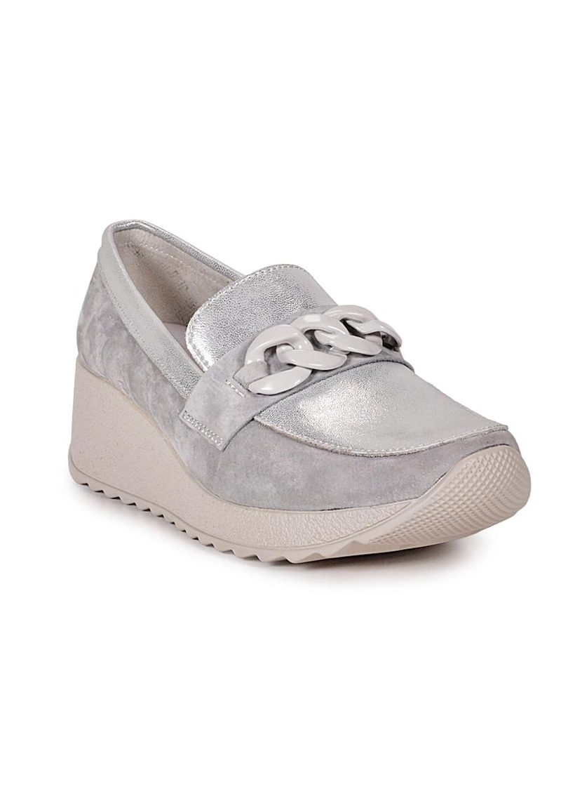 MOCASIN CUERO VIVIAN PLATEADO - 2