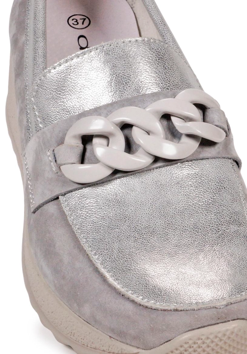 MOCASIN CUERO VIVIAN PLATEADO - 4