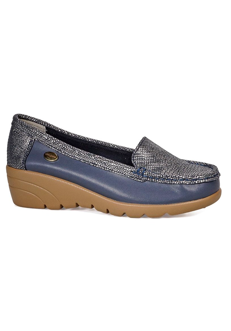 MOCASIN CUERO ELIETTE AZUL - 1