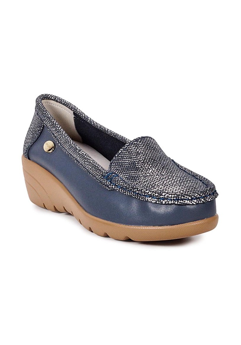 MOCASIN CUERO ELIETTE AZUL - 2