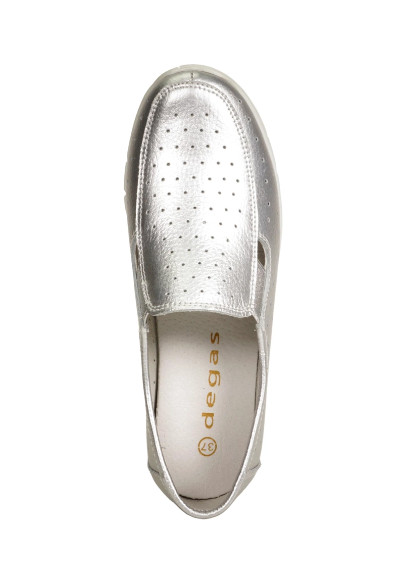 MOCASIN CUERO ARANNA PLATEADO - 7