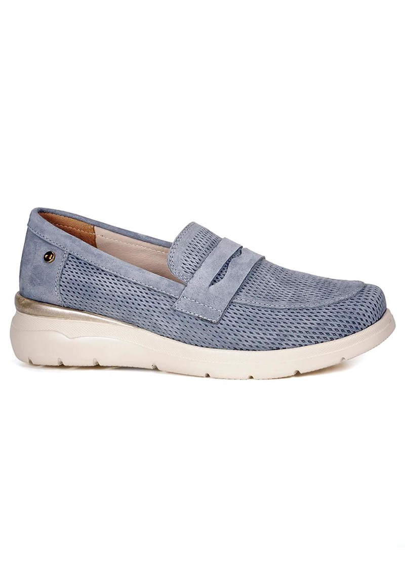 MOCASIN CUERO NOUNA GRIS - 1