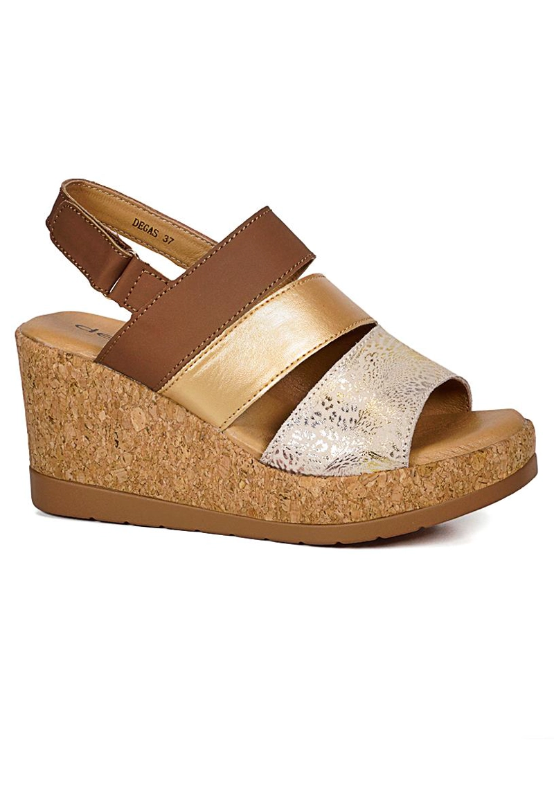 SANDALIA CUERO DAVA BRONCE - 1