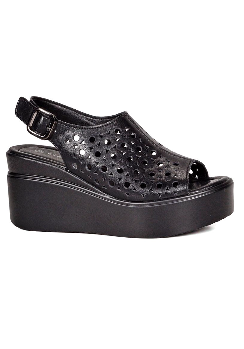 SANDALIA CUERO ANKARA NEGRO - 1