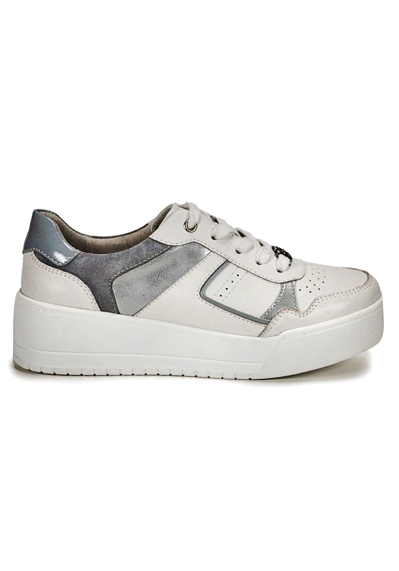 ZAPATILLA CUERO ARDEN BLANCO PLATEADO - 2