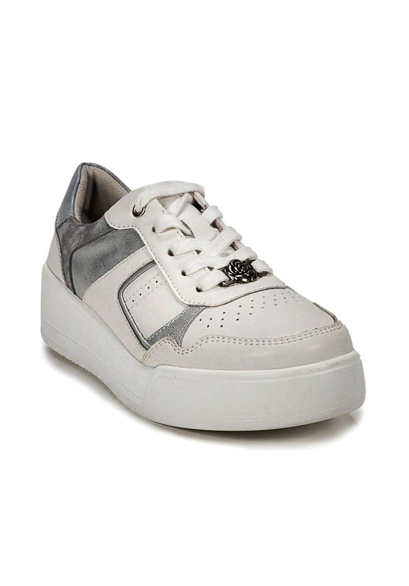 ZAPATILLA CUERO ARDEN BLANCO PLATEADO - 3