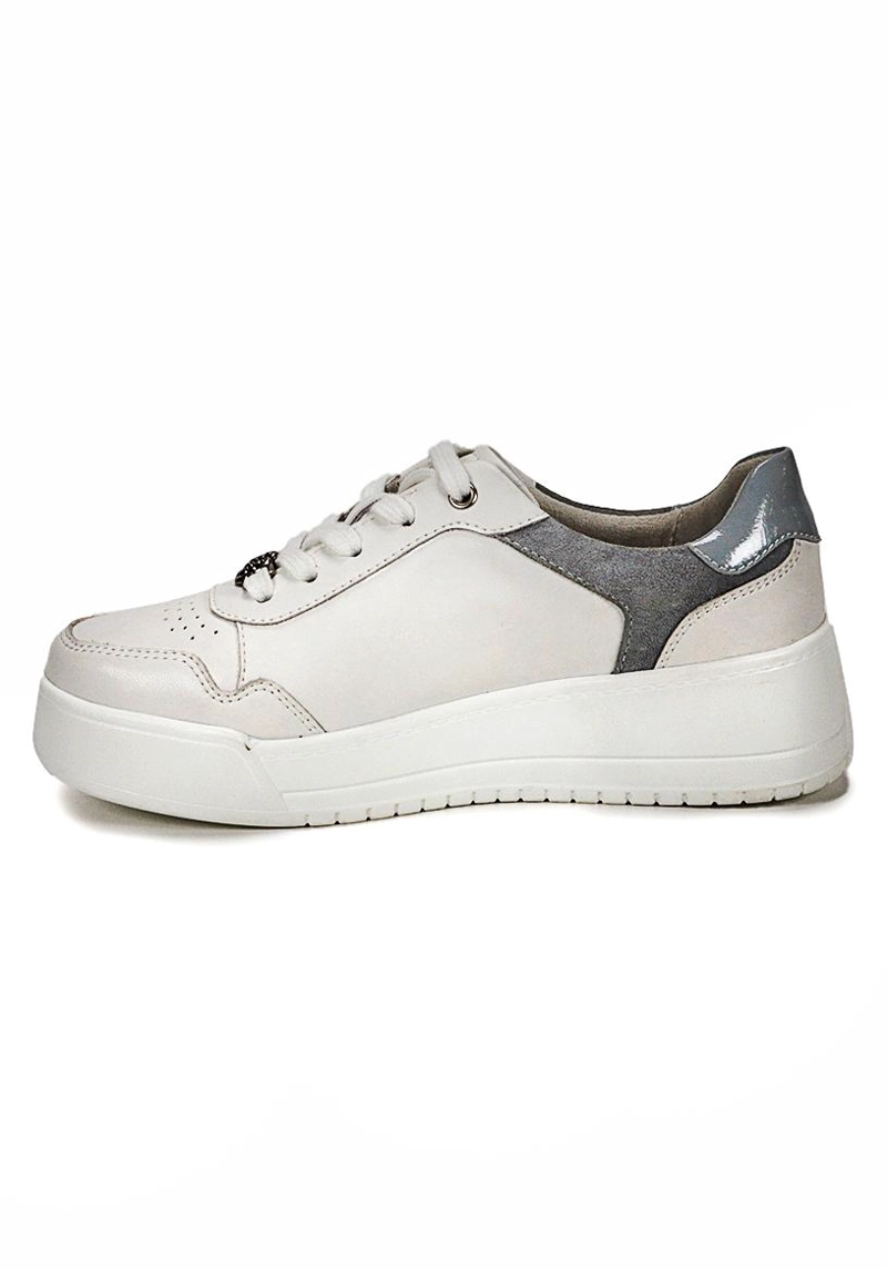 ZAPATILLA CUERO ARDEN BLANCO PLATEADO - 4