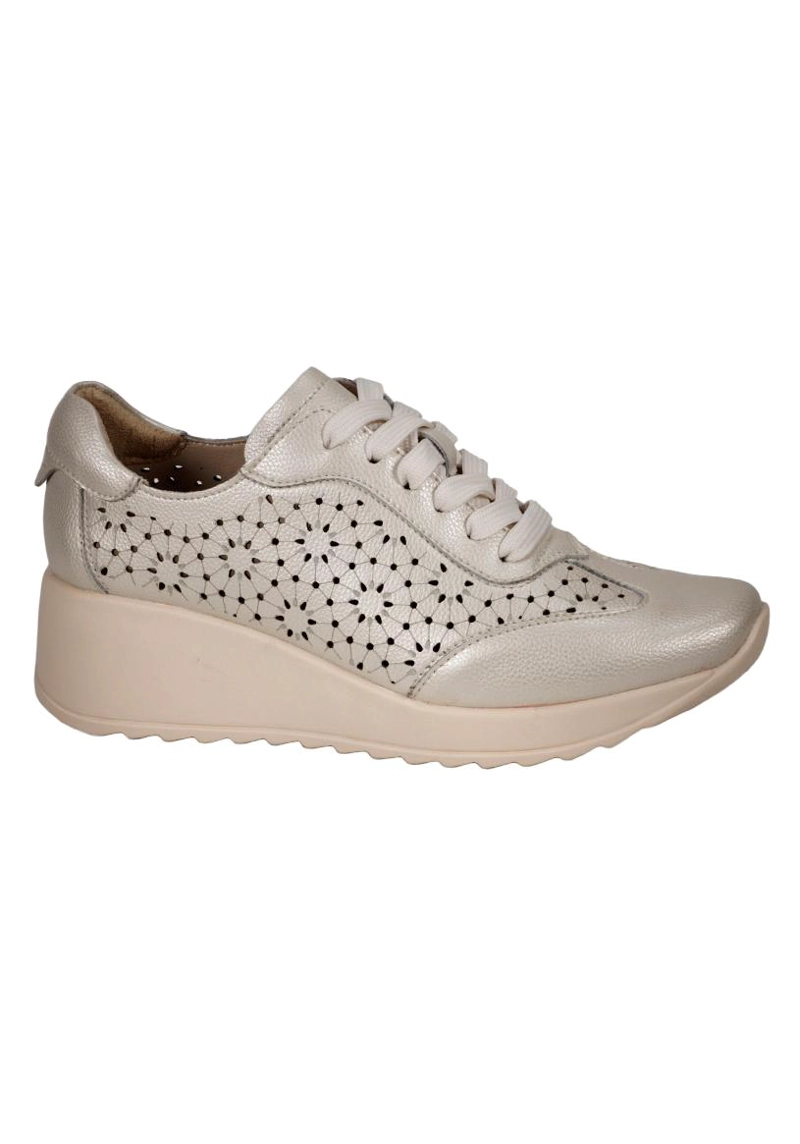ZAPATILLA CUERO FELISA DORADO - 1