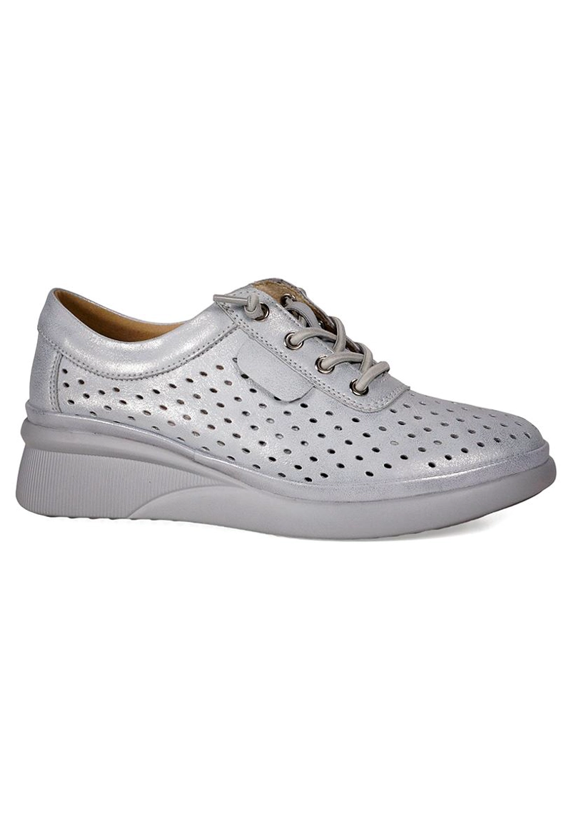 ZAPATILLA CUERO RUMBA PLATEADO 39