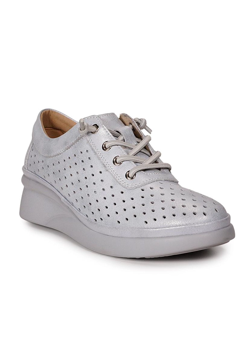 ZAPATILLA CUERO RUMBA PLATEADO - 2
