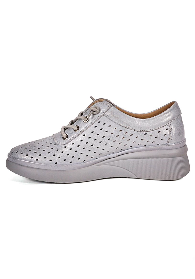 ZAPATILLA CUERO RUMBA PLATEADO - 3