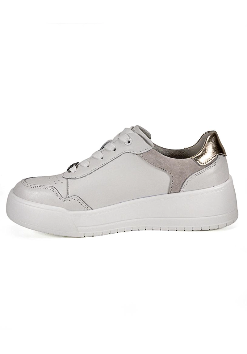 ZAPATILLA CUERO ARDEN BLANCO DORADO - 4