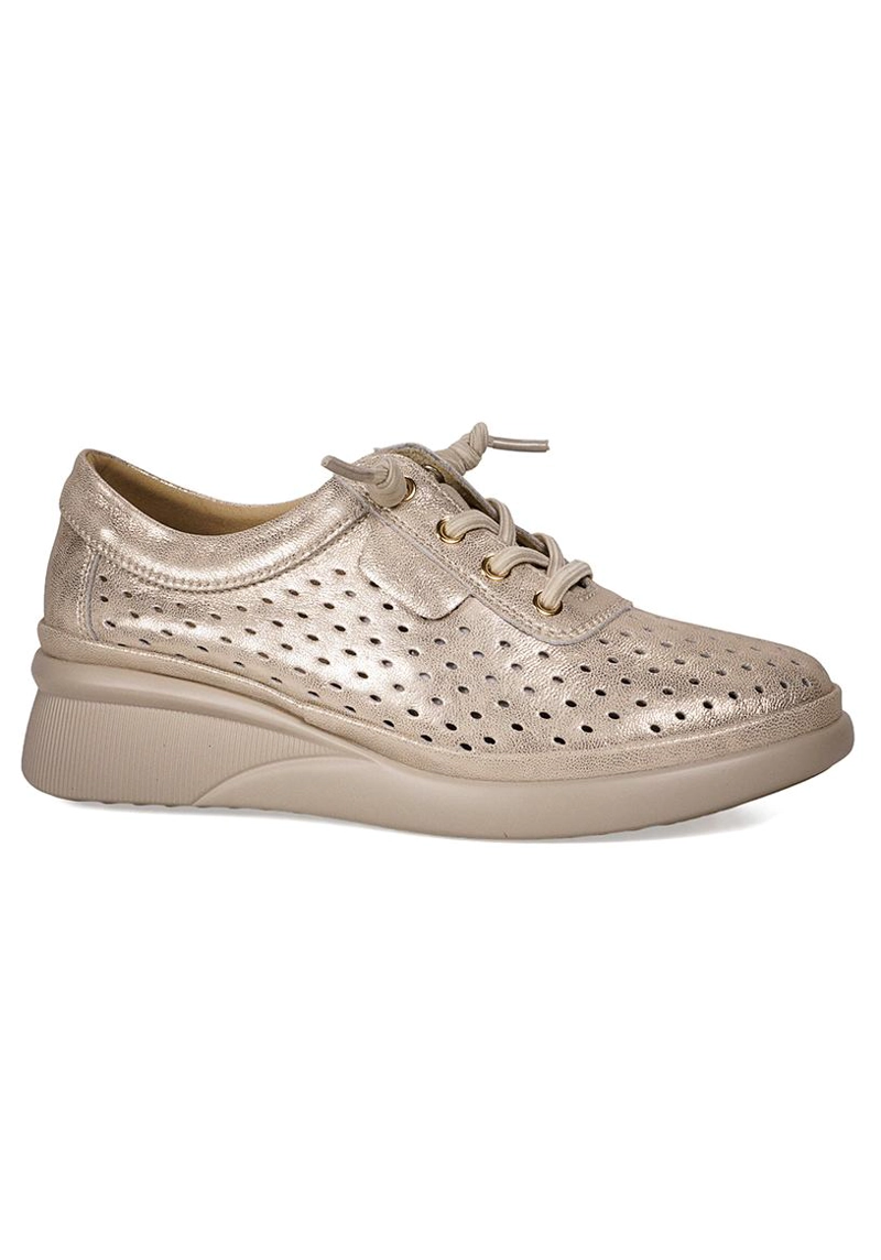 ZAPATILLA CUERO RUMBA DORADO 39