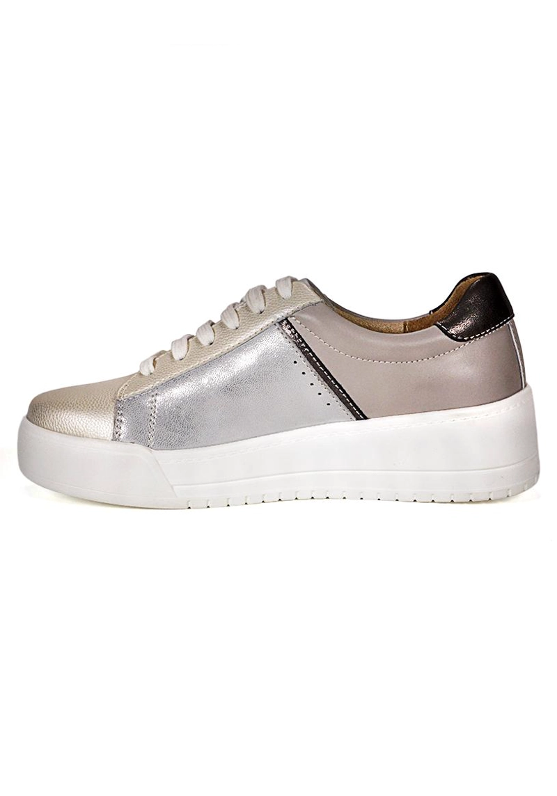 ZAPATILLA CUERO BORA PLATEADO - 3