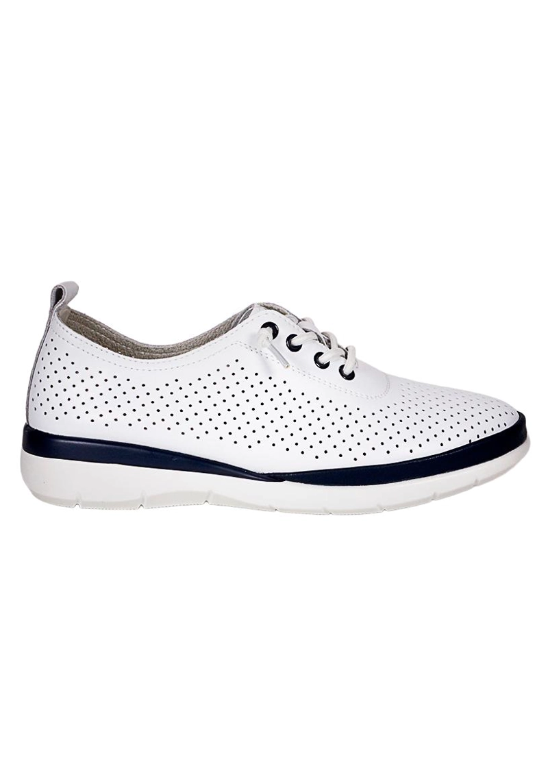 ZAPATILLA CUERO LUZMAR BLANCO AZUL 36