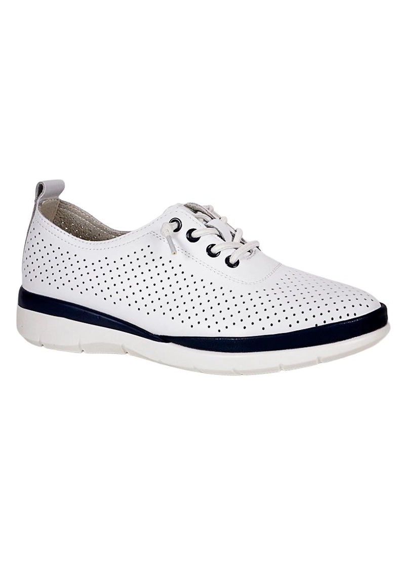 ZAPATILLA CUERO LUZMAR BLANCO AZUL - 2